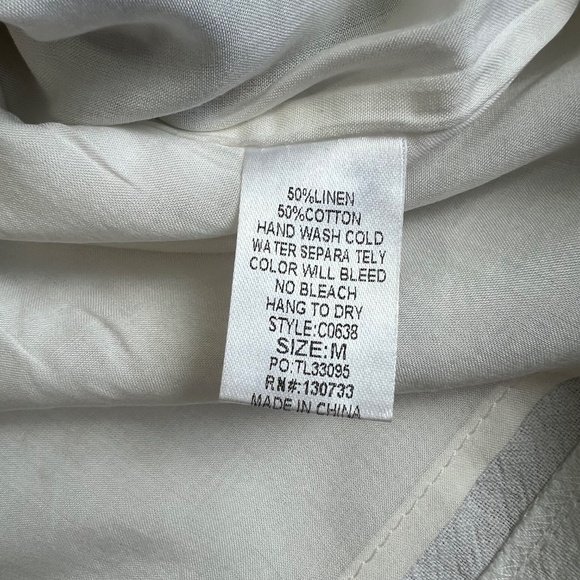 Altar'd State White Boho Embroidered Linen Cotton Mini Skirt, Size Medium - Picture 3 of 5